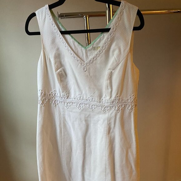 Boden White Sheath Dress with embroidered detail - Picture 1 of 5